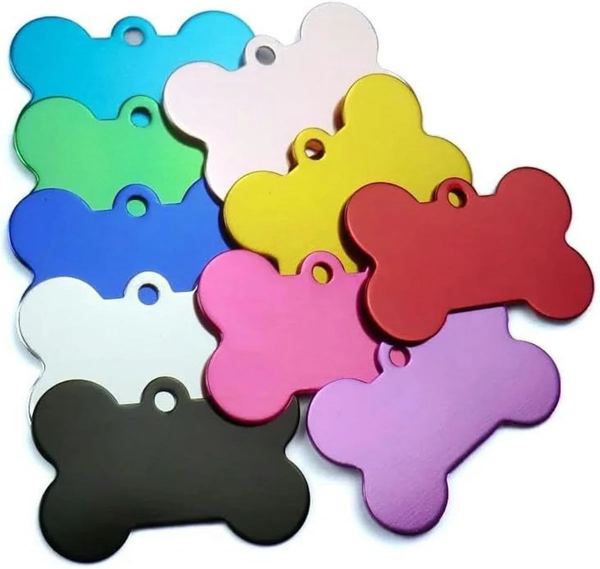 100 piezas de placas de identificación para perros y gatos grabadas a medida, etiquetas de identificación para perros en albo, etiquetas de identificación para mascotas de aluminio redondas, etiqueta
