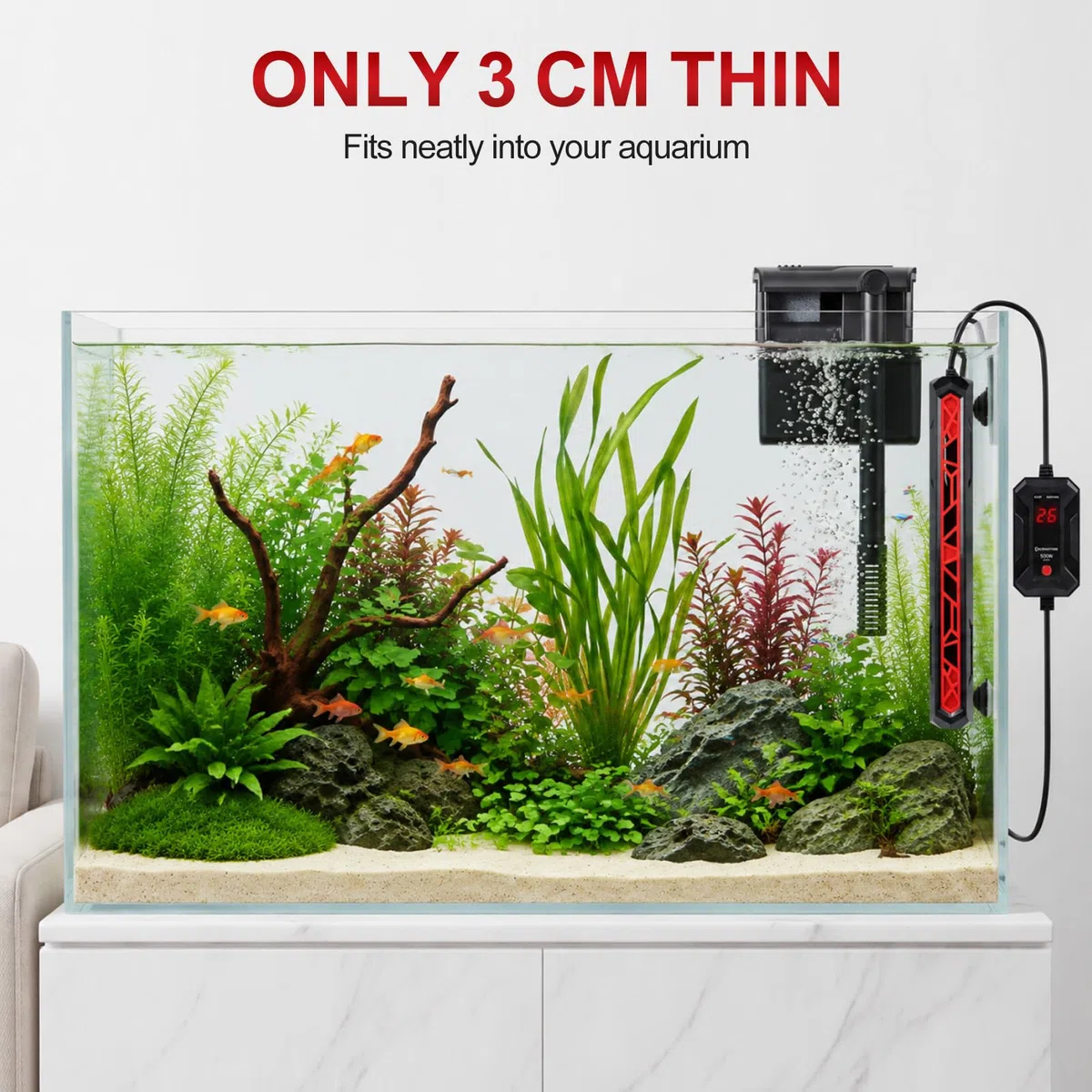 efuturetime Calentador de acuario de 800 W para acuarios de agua dulce de