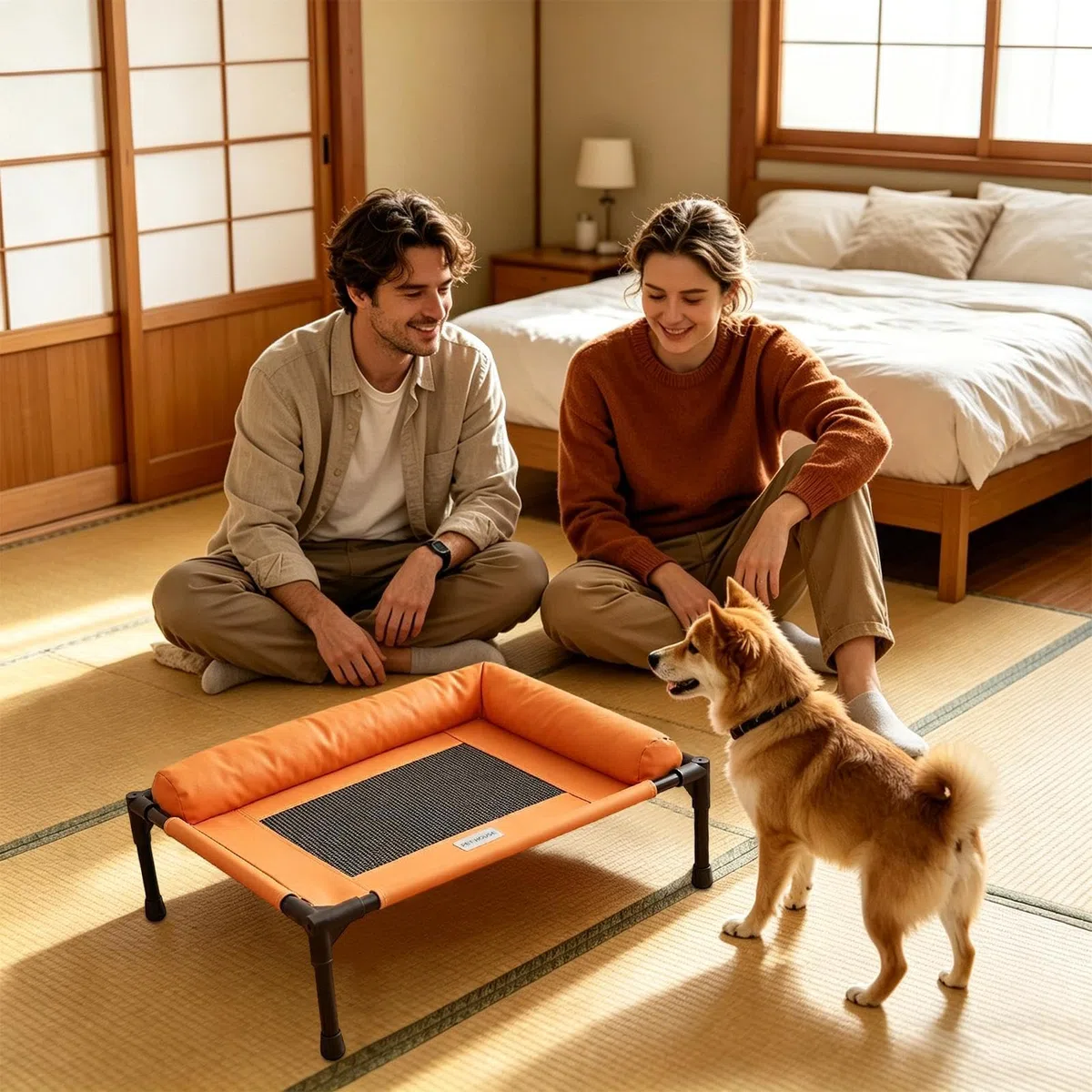 Cama Exterior para Perros Elevado para Descanso de Mascotas | Cama Transpirable de en exteriores, acampada, dormitorio, patio, interior, patio trasero, playa, salón, balcón, perros y