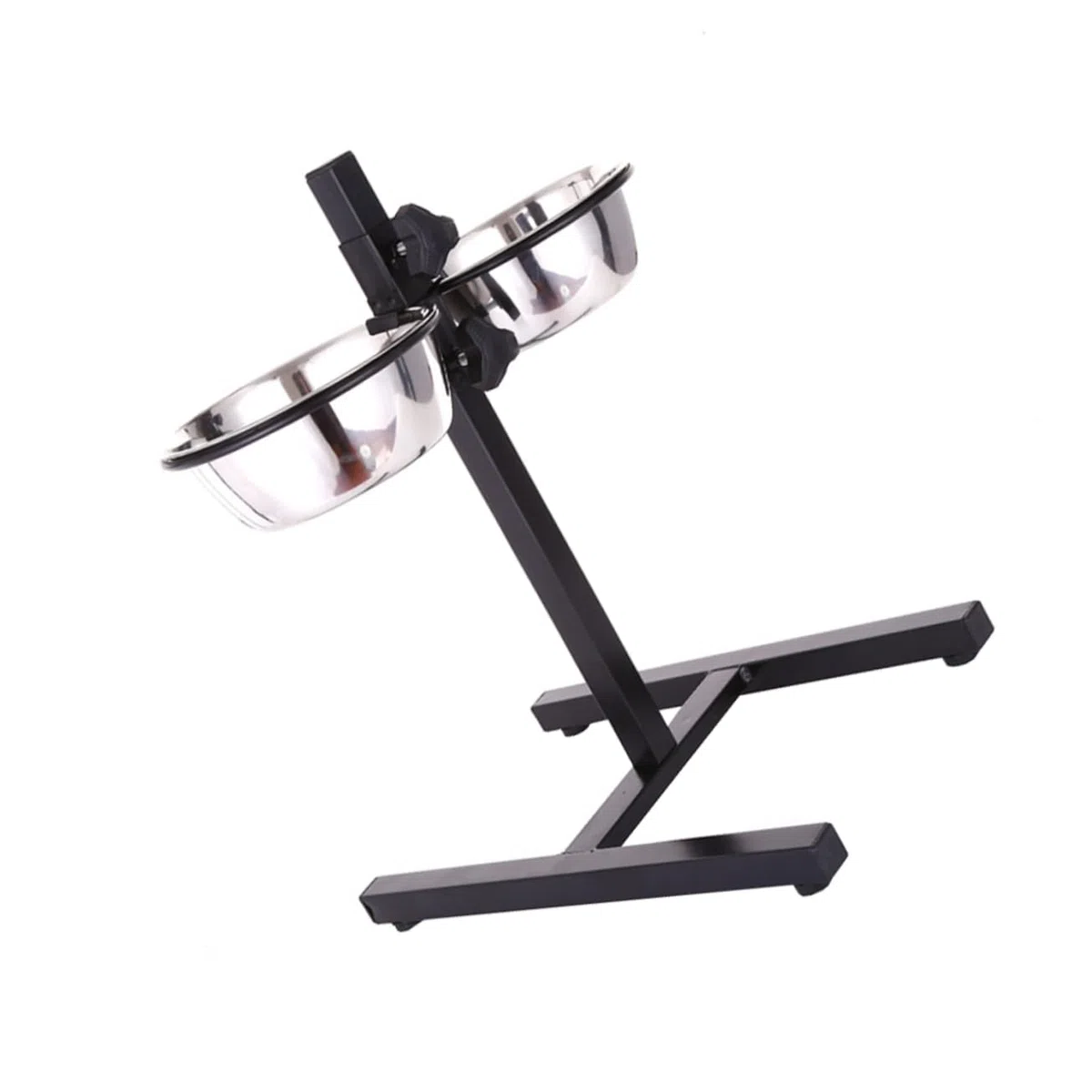 Housoutil Comedero para Perros Elevado 2 Cuencos de Acero Inoxidable, Regulable en Posición, Base Estable para Perros y Gatos