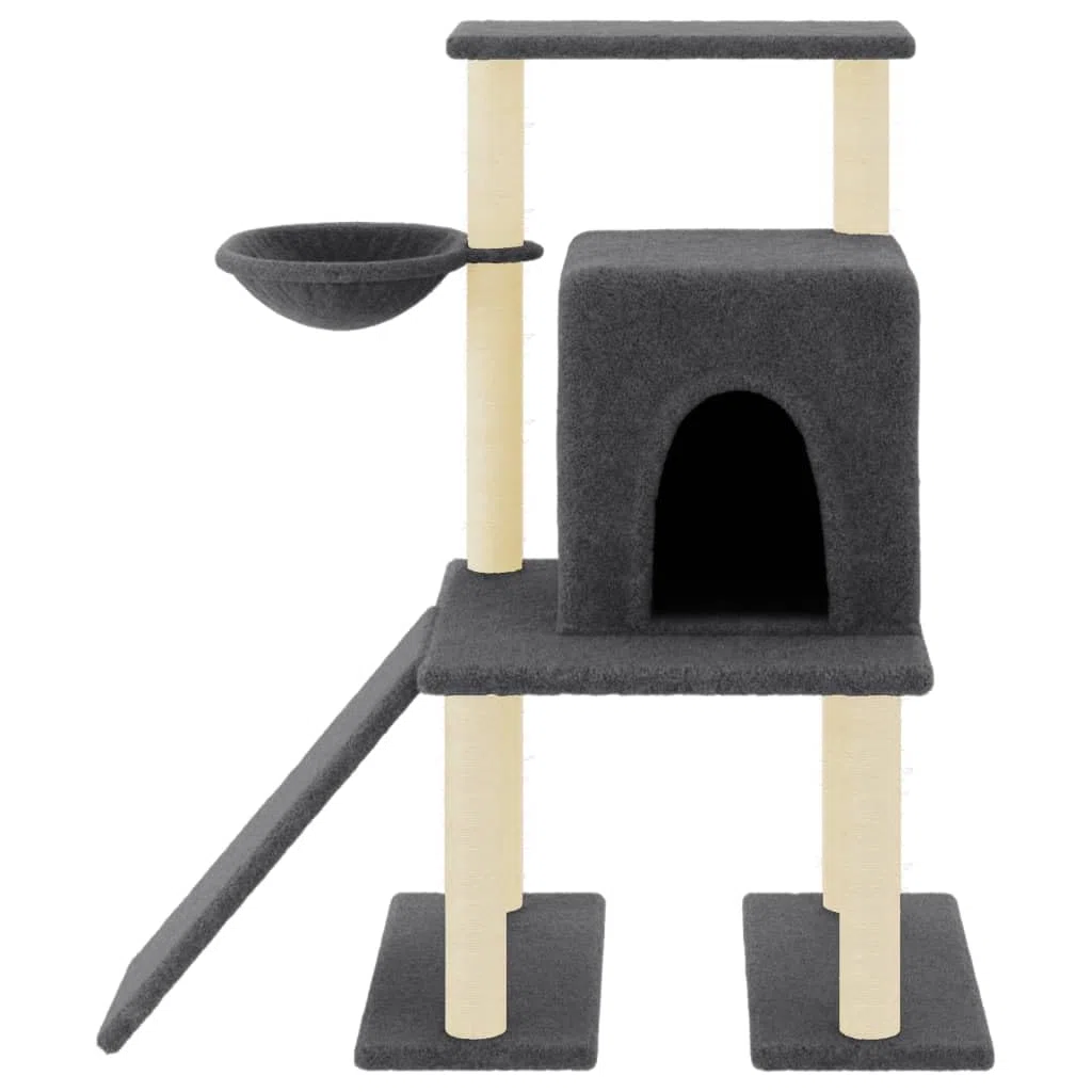 Rascador para Gatos con Postes de sisal Gris Oscuro 96,5 cm, LAPOOH Rascador Gato, Arbol Rascador para Gatos, Gatos Accesorios, Torre Gatos, Arranhador para Gatos, Casa para Gatos