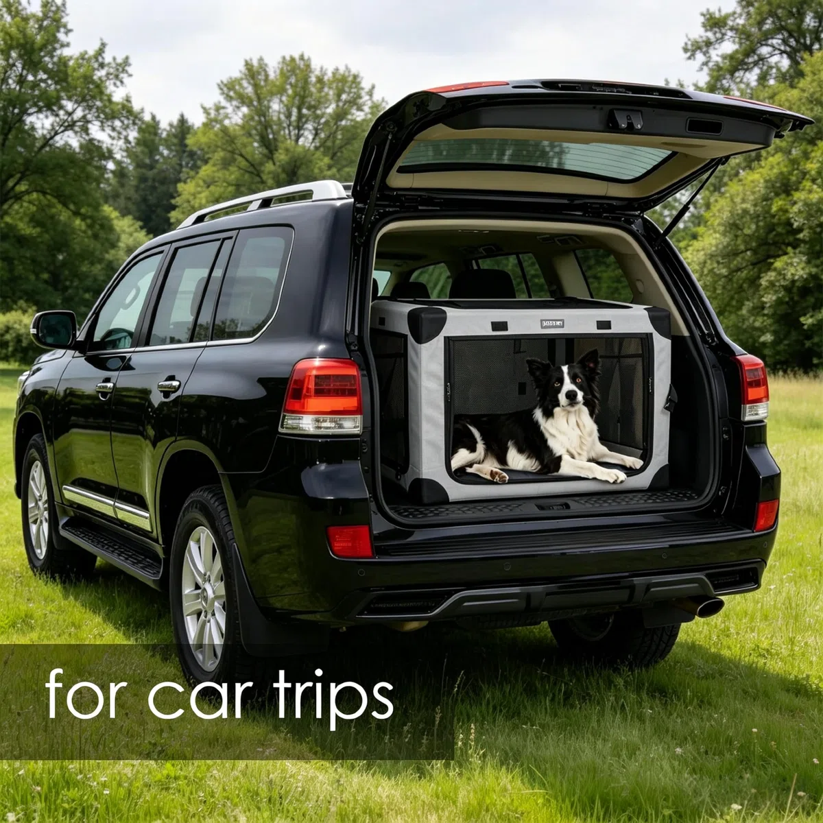 ALLUMK Transportín Plegable Ajustable para Perros medianos tamaño L – Caja para Mascotas con 3 Puertas de Malla Reforzada y Alfombra amortiguadora para el hogar y Viajes en Coche