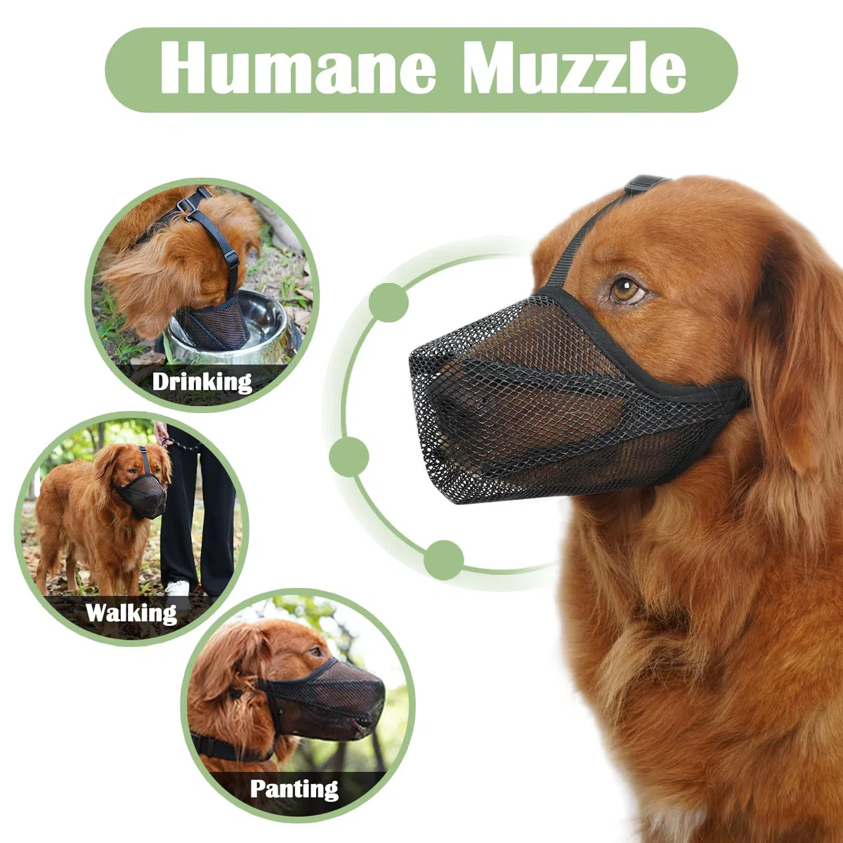 Bozal para perro, bozal de malla suave para perros medianos y grandes con correa ajustable, bozal masticable antimordeduras para aseo de perros, bozal transpirable para cachorros pastor alemán,