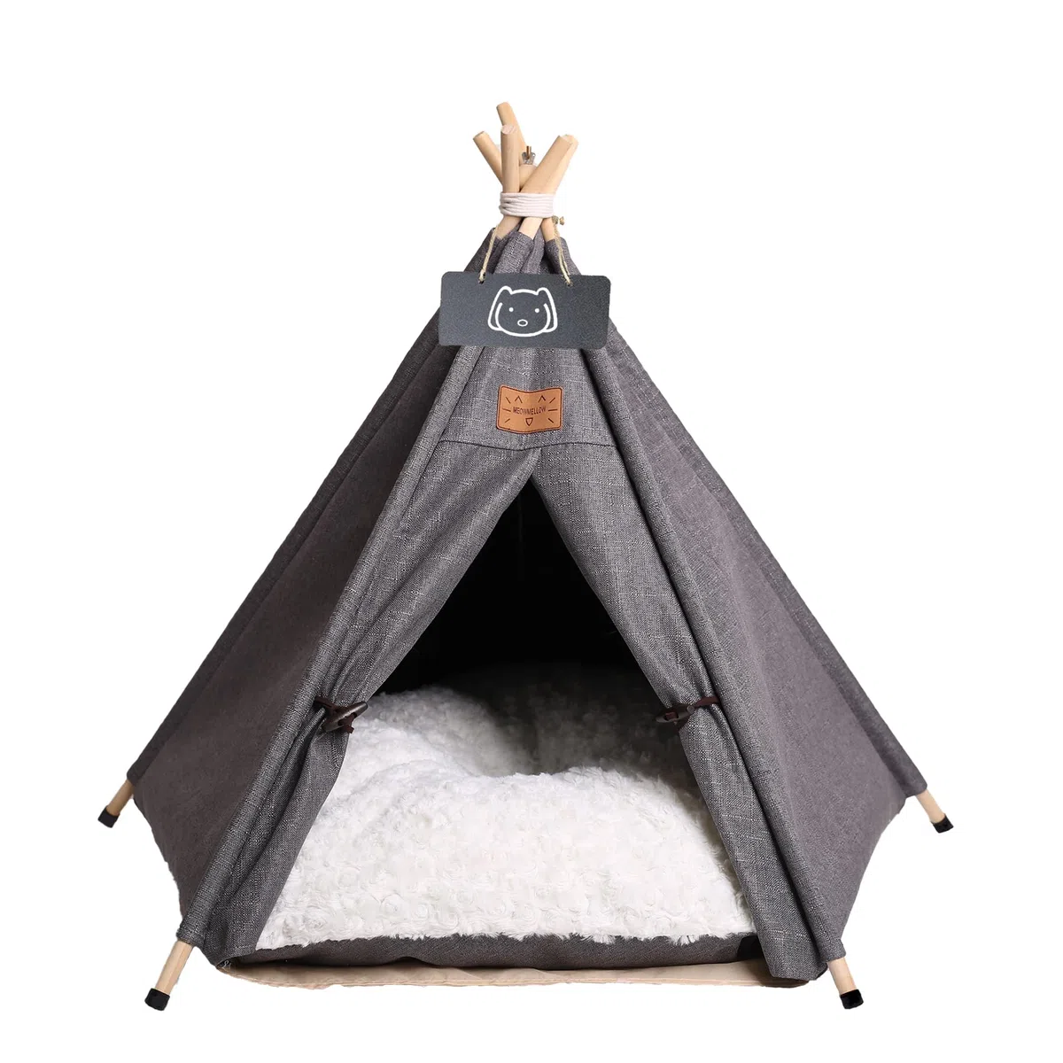Tienda de campaña para mascotas con cojín grueso para gatos/perros, cama extraíble y lavable, casa de juegos para cachorros, tiendas de campaña para gatos, 60 x 60 x 70 cm