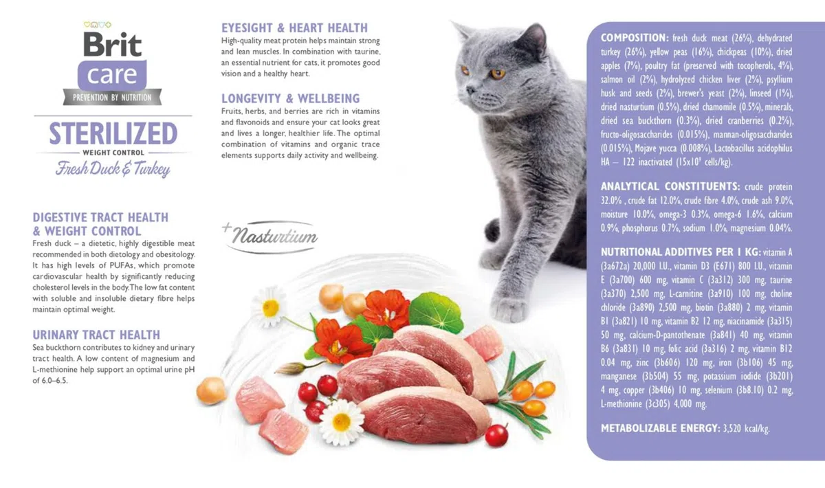 Comida húmeda para Gatos VAFO Praha s.r.o. Brit Care Cat Sterilized Weight 7kg GF