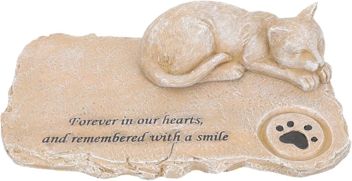 Lápida Conmemorativa de la Estatua del Animal doméstico del ángel del Gato del Animal doméstico de la Resina(Light Yellow)