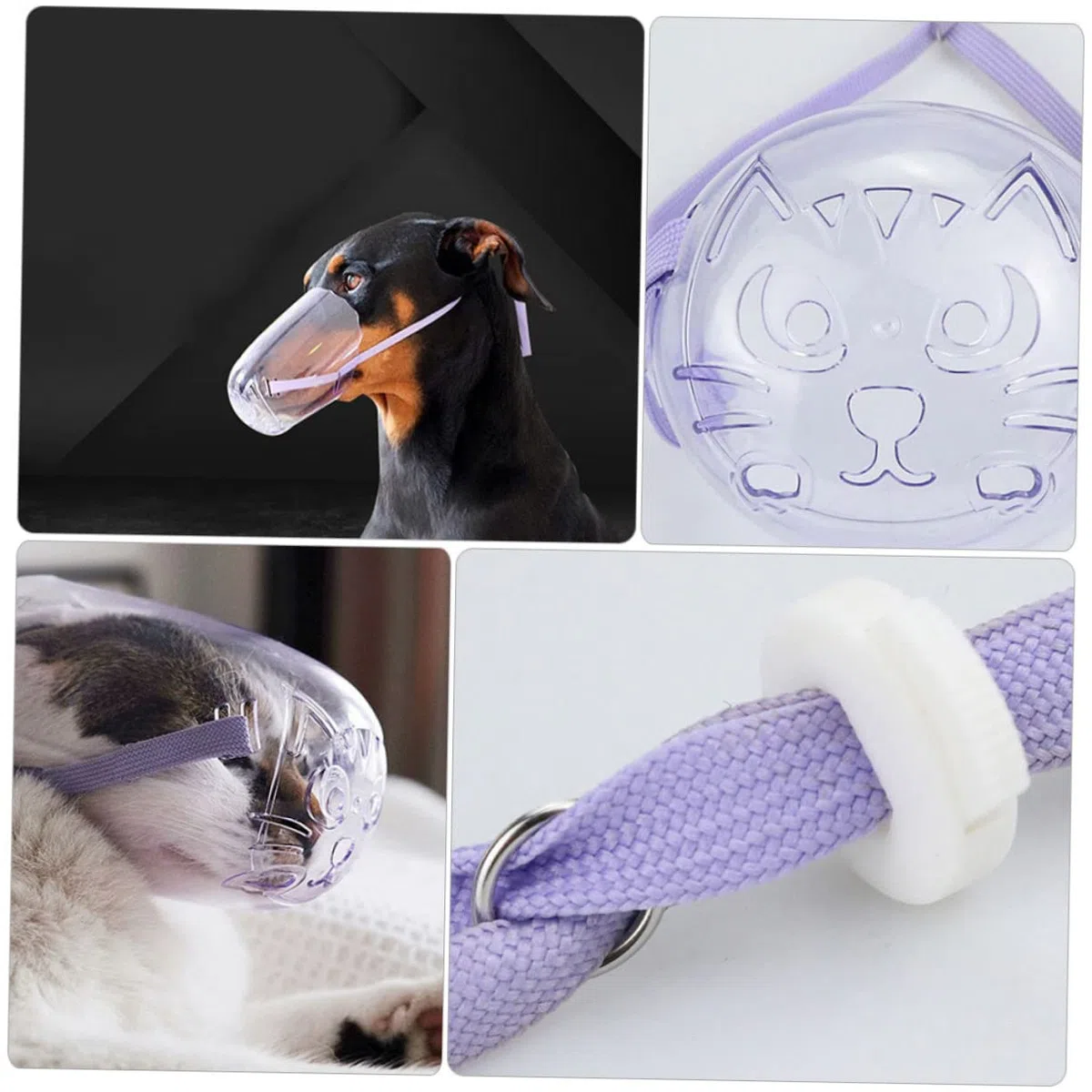 INOOMP 5piezas Bozal para Gato De Seguridad para Muzzle Antimordeduras y Antiladridos para Paseos y Cuidado Material Resistente y Transpirable Mediano