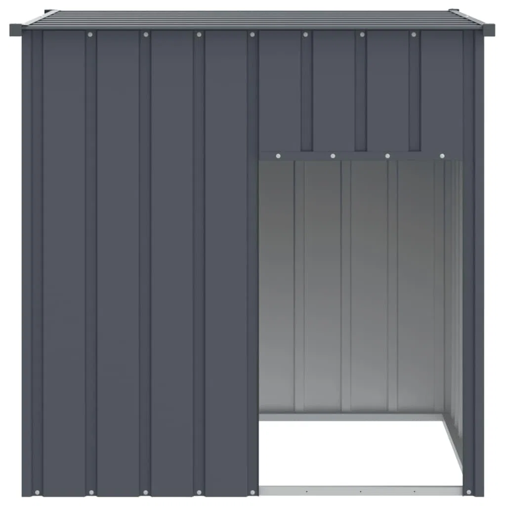 vidaXL Caseta para Perro con Techo de Acero galvanizado Antracita 110x103x109 cm