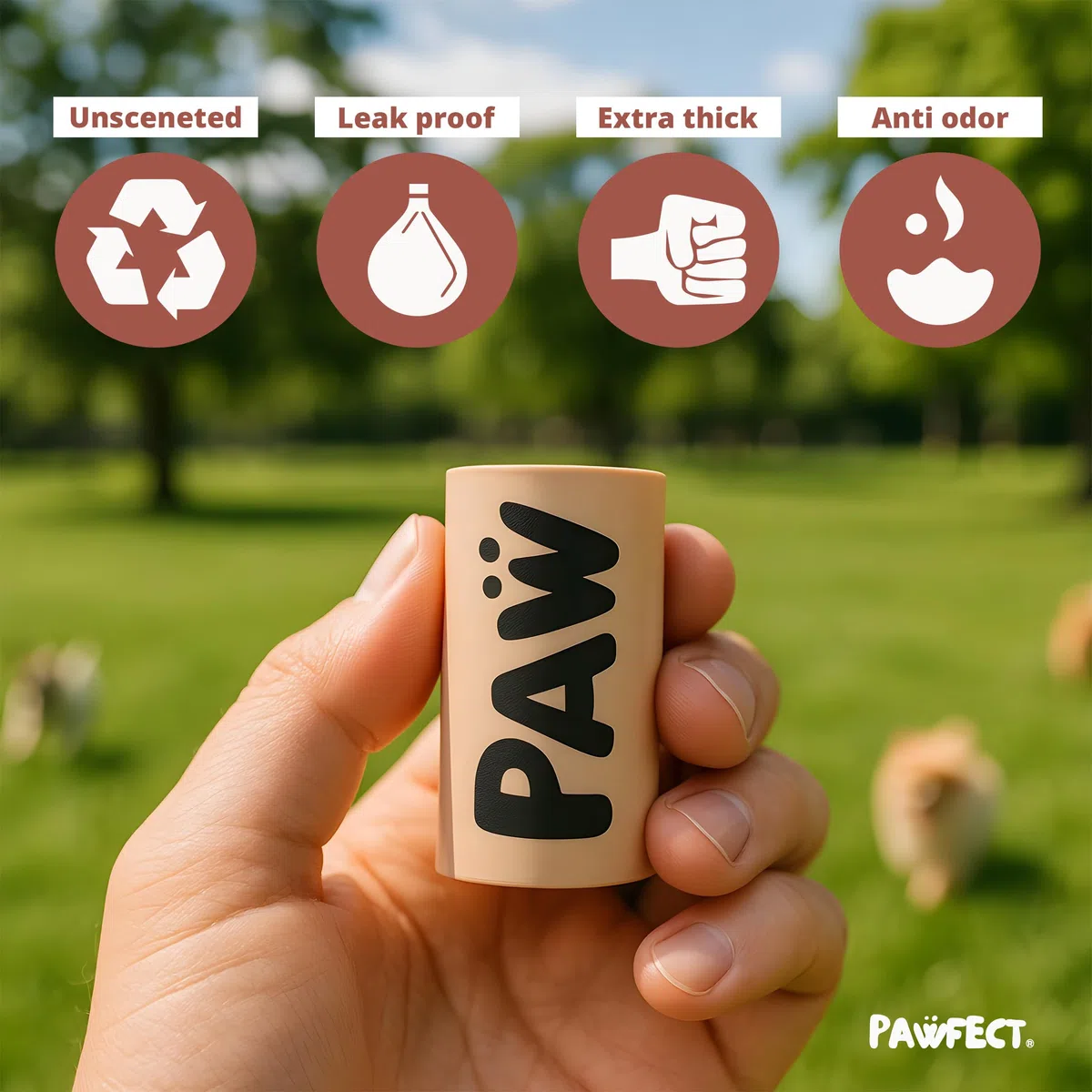 PAWFECT Bolsas compostables para excrementos de perro: 240 rollos de bolsas para excrementos, 100% compostables para el hogar, certificado BPI, bolsas biodegradables para perros, bolsas para perros