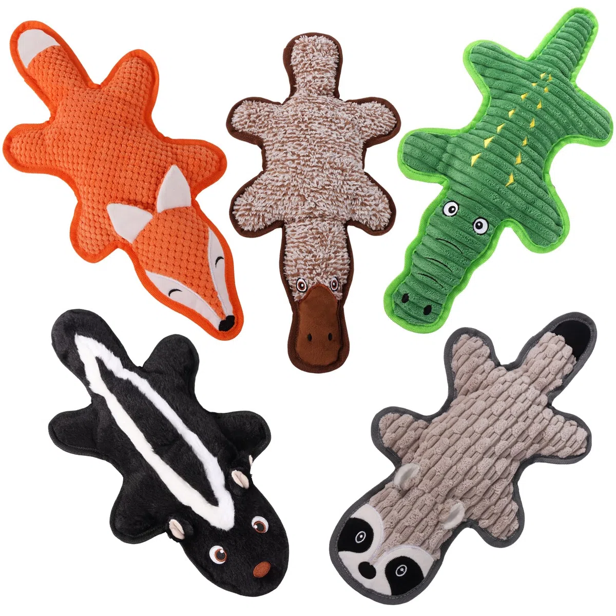 Juguetes chirriantes para perros, Regalos para Mascotas, Paquete de 5 Juguetes Arrugados de Felpa, Sin Relleno para Perros Pequeños, Medianos y Grandes