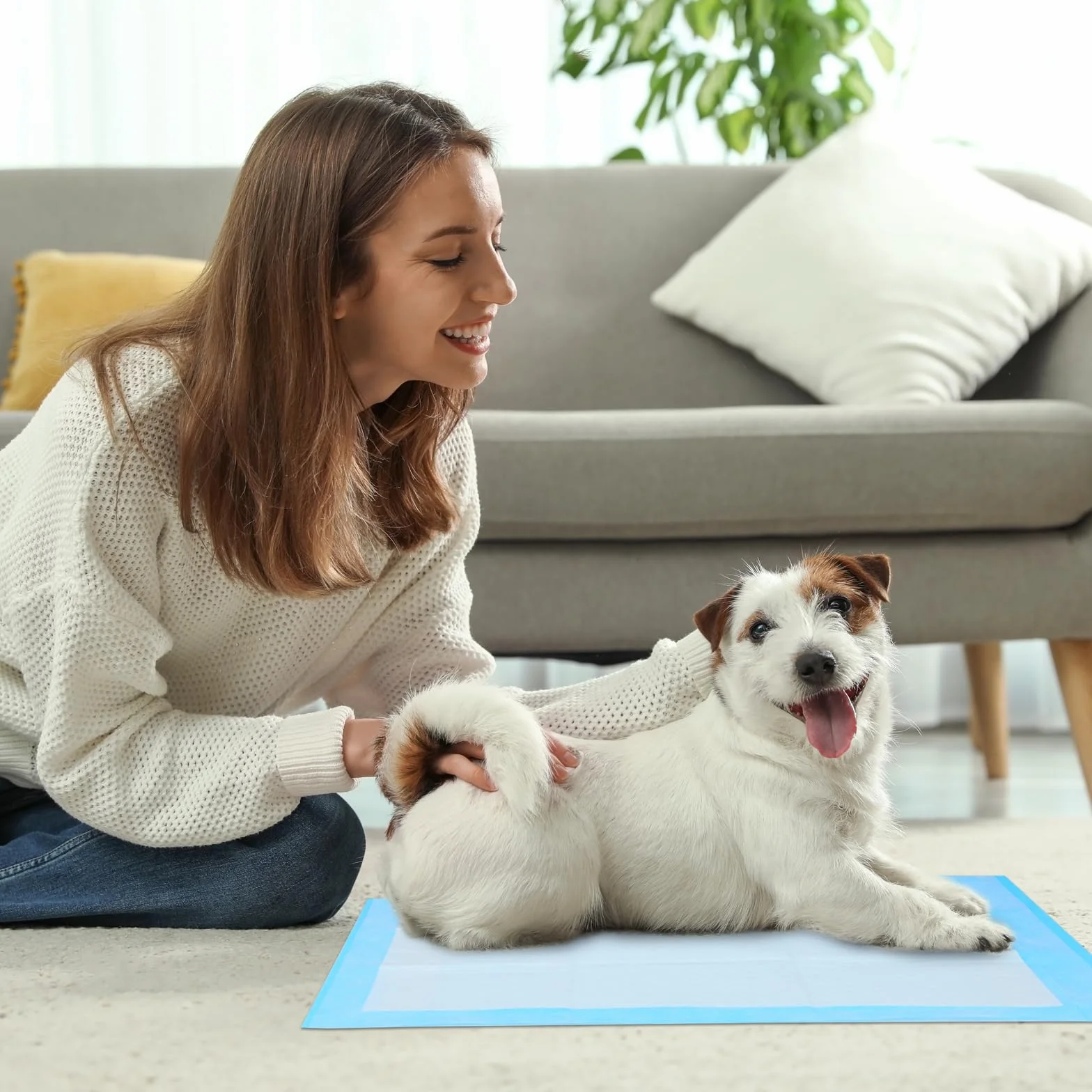 ScratchMe Almohadilla de Entrenamiento Impermeable súper Absorbente para Perros y Cachorros, Almohadilla para Mascotas, 50 Unidades, tamaño pequeño, 17.1 x 23.6 Pulgadas, Azul