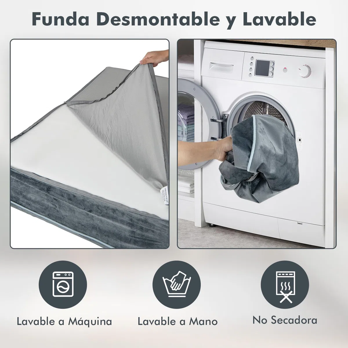 GYMAX Cama para Perros de Interior, Forro Ultra Suave, Relleno Interno de Espuma Viscoelástica con Grafeno y Esponja de Alta Densidad, Cama Desenfundable y Lavable con Cojín Lateral