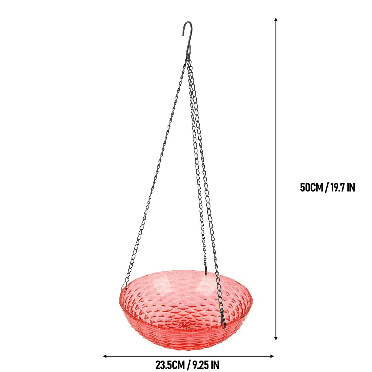 Fabater Burbujeador Solar para Baño de Pájaros, Comedero Colgante para Pájaros para Jardín Al Aire Libre, Material Plástico Duradero, Adecuado para Porche, Balcón, Atrae con Agua Corriente (Rojo)