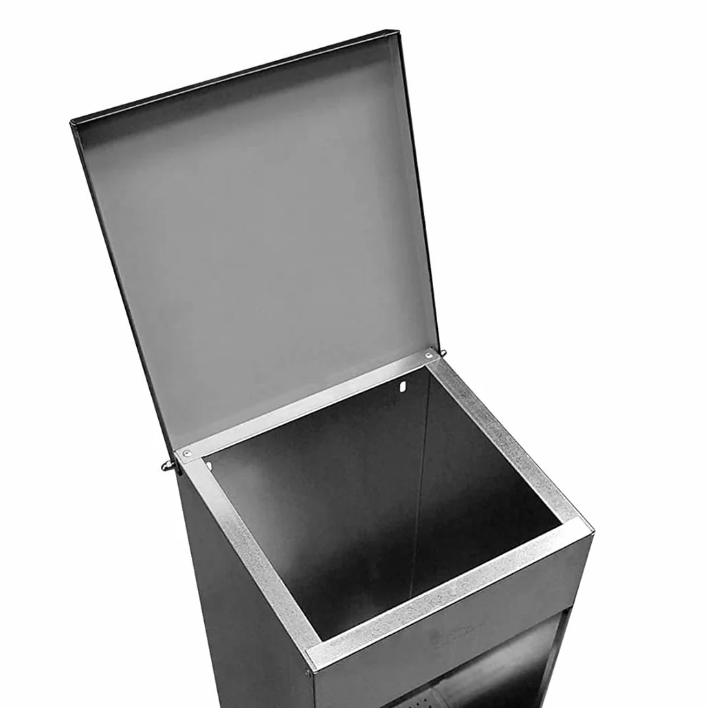 Comedero para Perros ( capacidad 42L / 30,2kg aprox.) - Tolva para Perros Galvanizada Premium - Con Tapa Para Mantener el Pienso Protegido de Ratones y Pájaros - Incluye expendedor de bolsitas