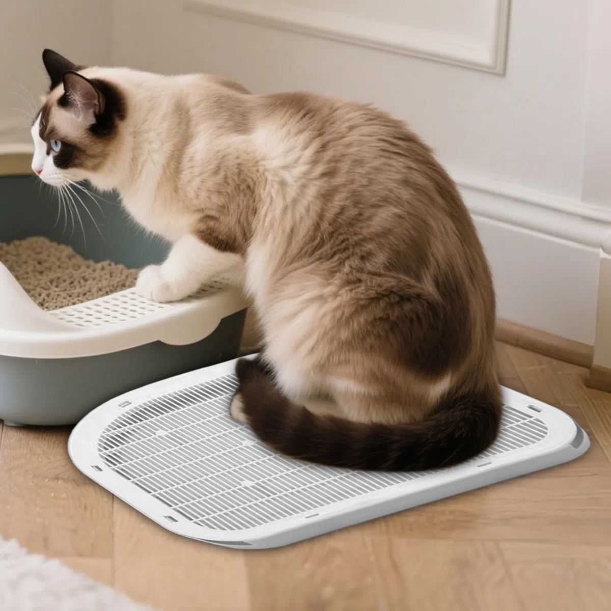 Paso o escalón para arenero de gatos Trampa Lavable Antirrastreo para