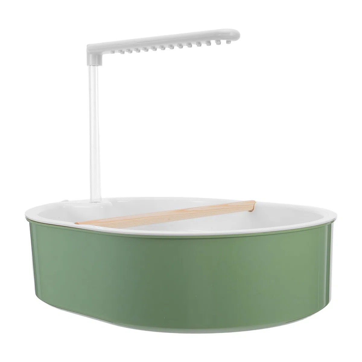Bañera Automática para Pájaros Cacatúa con Bomba Ajustable, Ducha Interior para Loros y Periquitos, Fuente de Agua Circulante Silenciosa con Tubo Transparente y Base de Madera