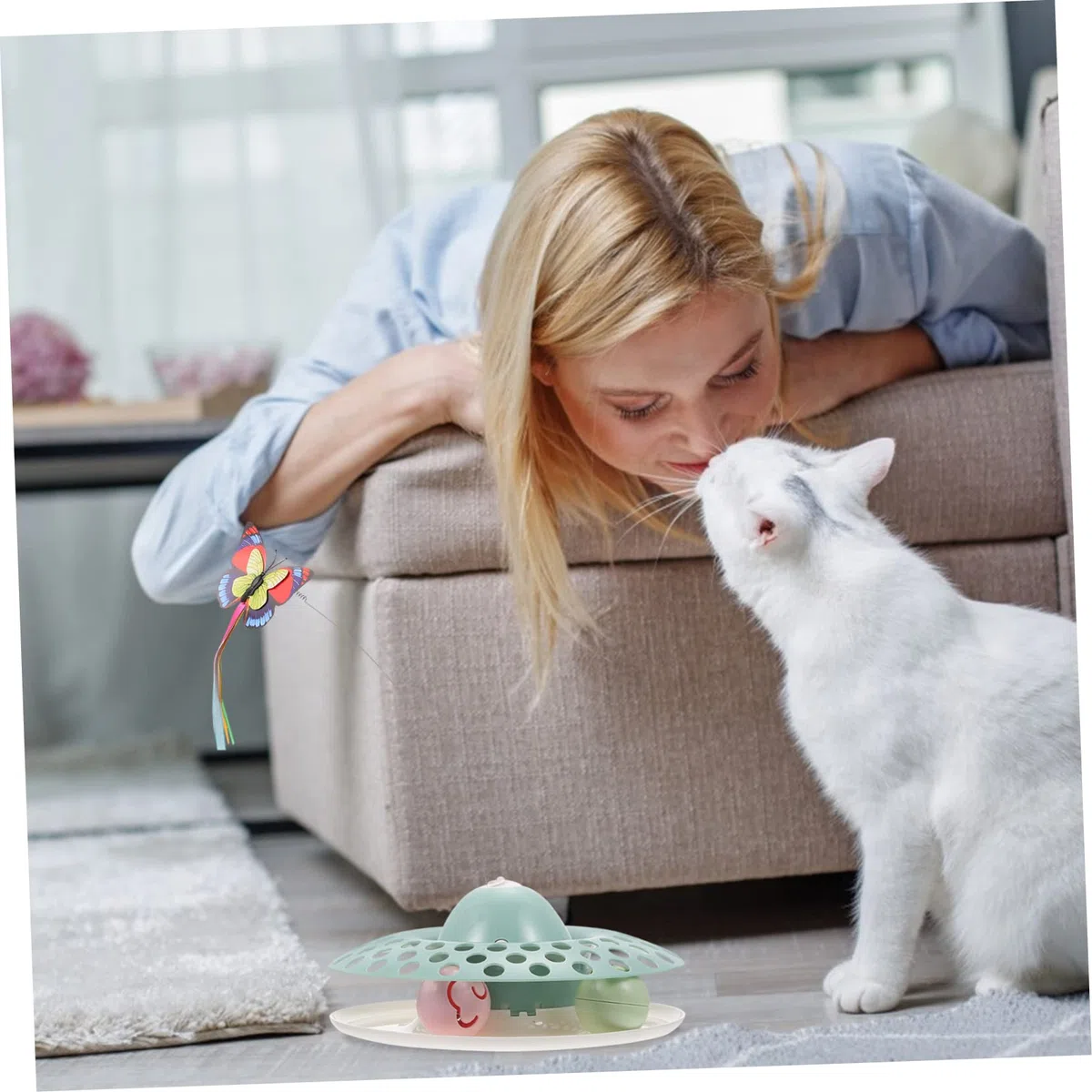 1 Juego De Juguetes para Gatos Juguete Giratorio Decoración del Hogar Juguete De Simulación Varita para Gato Juguete Giratorio Juguetes para Mascotas Juguetes Animatrónicos
