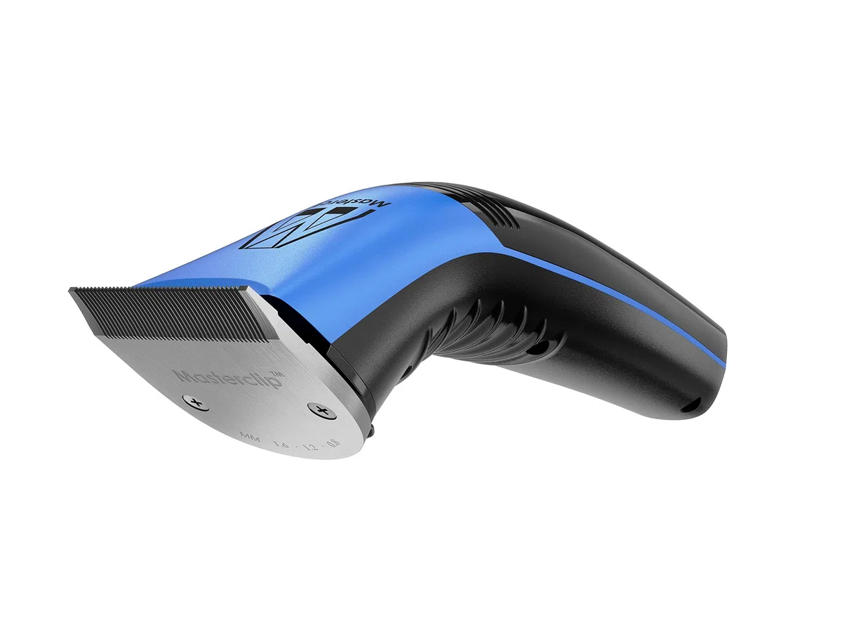 Masterclip Cortapelos para perros (azul), ultra silencioso; kit de aseo profesional con recortadora inalámbrica ligera. Cortapelos Showmate II recargable adecuado para perros, gatos y otros pelos de