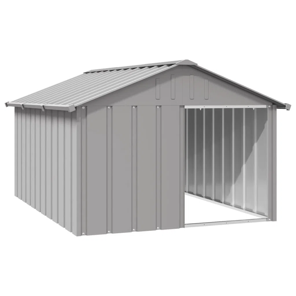 Genérico Casa para Perros Acero galvanizado Gris 116,5x153x81,5 cm,Producto para Mascotas y Animales,Productos para Mascotas,Productos para Perros,Casetas para perros-171543