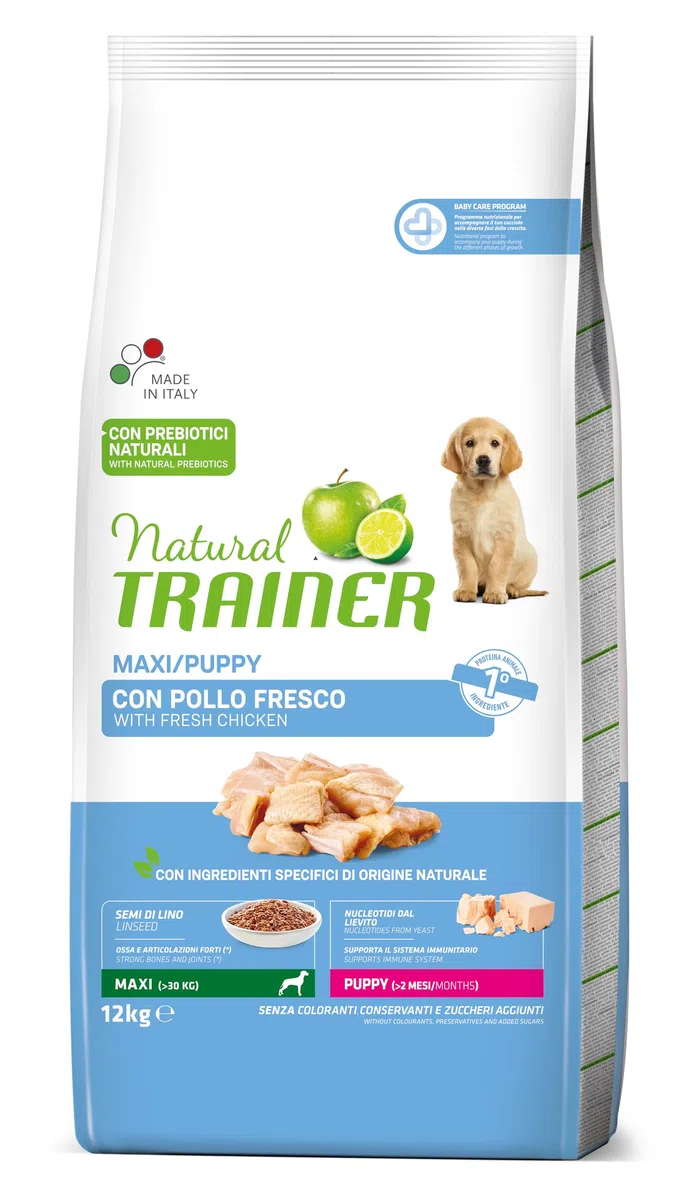 Trainer Natural Maxi Puppy Comida para Perros, Pollo - 12 kg