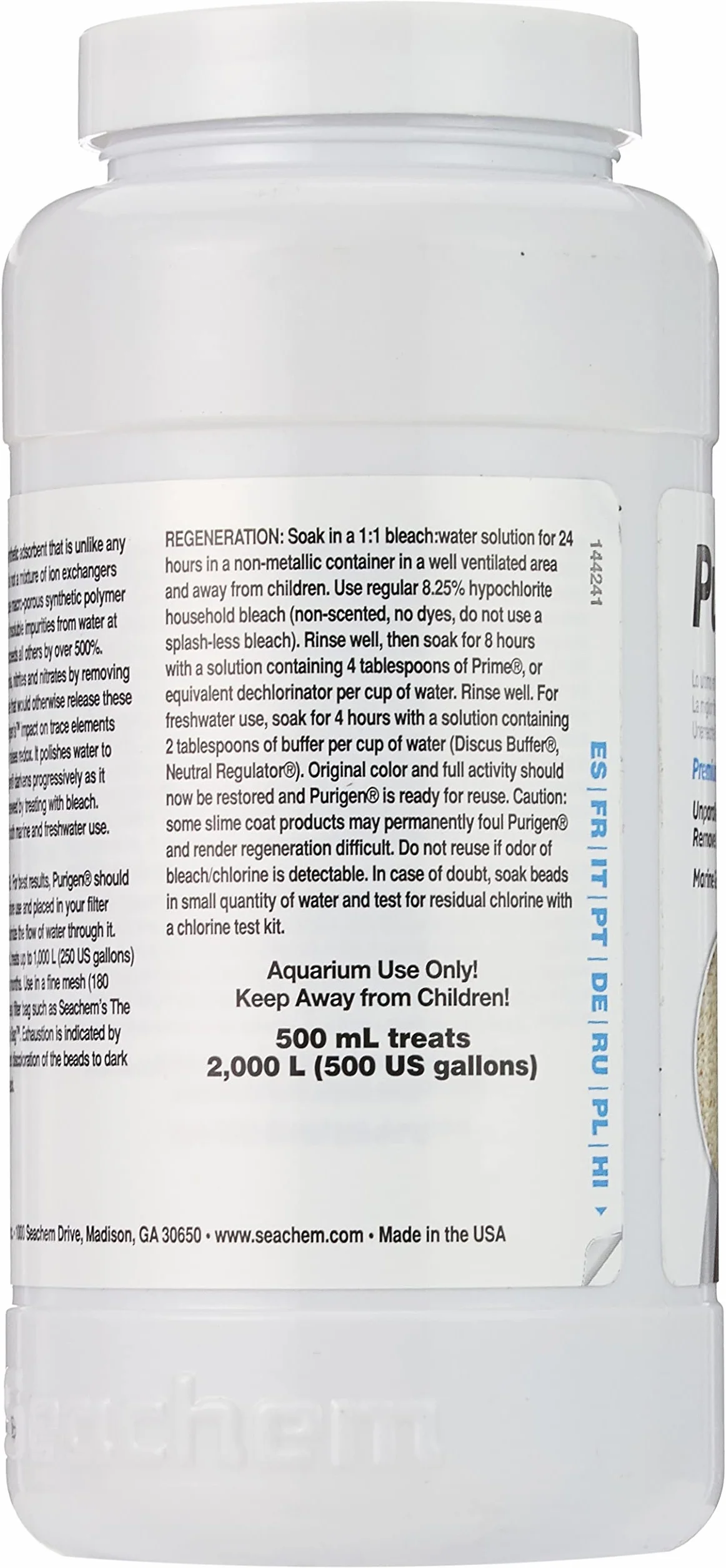 Seachem Filtro de Agua Purigen, 500 ml