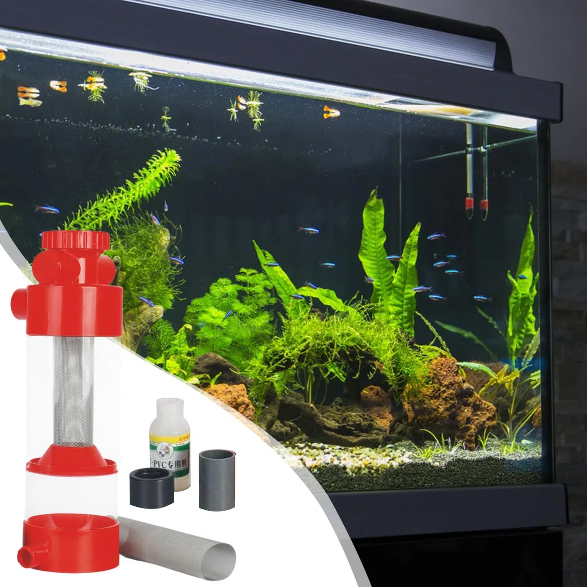 Recolector De Excrementos De Pescado Filtro Limpiador De Desechos | Separador Externo para Acuario Limpieza y Filtración