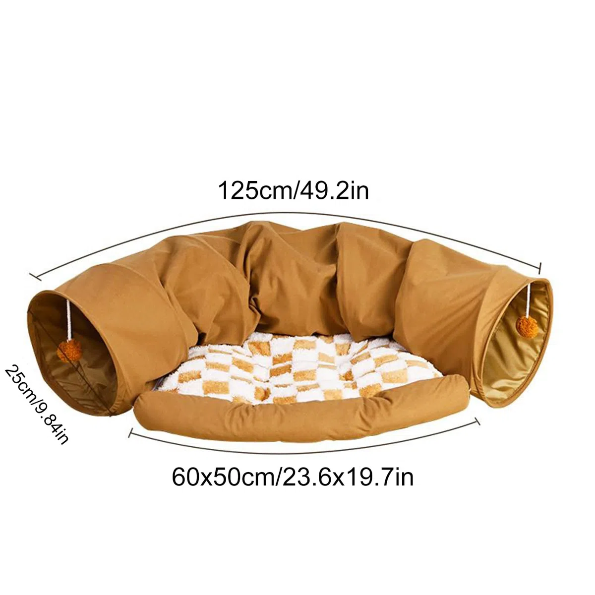 Túneles y Tubos de Gatos Casa Cueva Lavable Gruesa para Juego Y Ejercicio