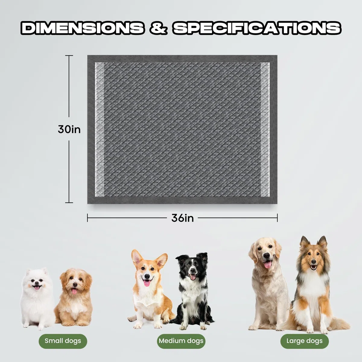 Empapador, Almohadillas para Orina de Perro, Extra Grandes de 30 x 36 Pulgadas, Almohadillas de Carbón para Cachorros, 50 Unidades, Desechables, de Carbón Activado, Súper Absorbentes