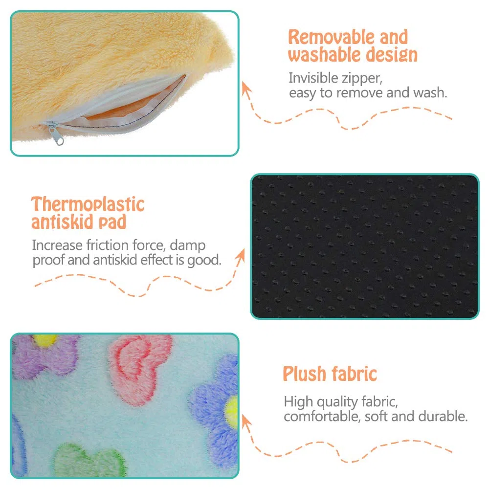 HOMEYA Cama para mascotas pequeñas, nido de hábitat para conejillo de indias, hámster, erizo, rata, chinchilla, escondite, saco de dormir, accesorios de jaula con alfombrilla extraíble lavable (azul)