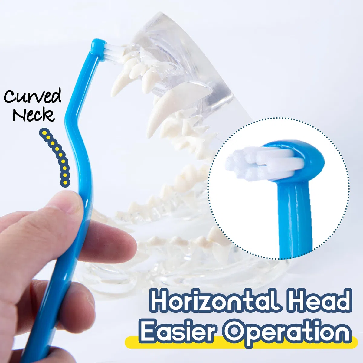 Cepillo de dientes para perros pequeños, kit de cepillado de dientes de gato y cachorro, mini cepillo de dientes de cabeza horizontal para gatitos y mascotas pequeñas, cepillos de dientes