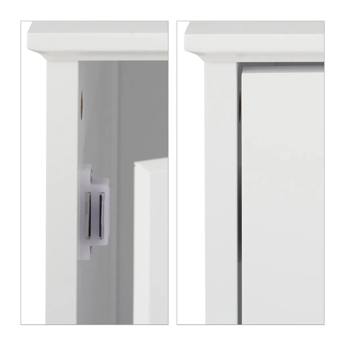 Relaxdays Mueble Arenero Gatos Entrada Grande, Puerta Magnética, Agujeros de Ventilación, 52x48x53cm, Gancho, Blanco