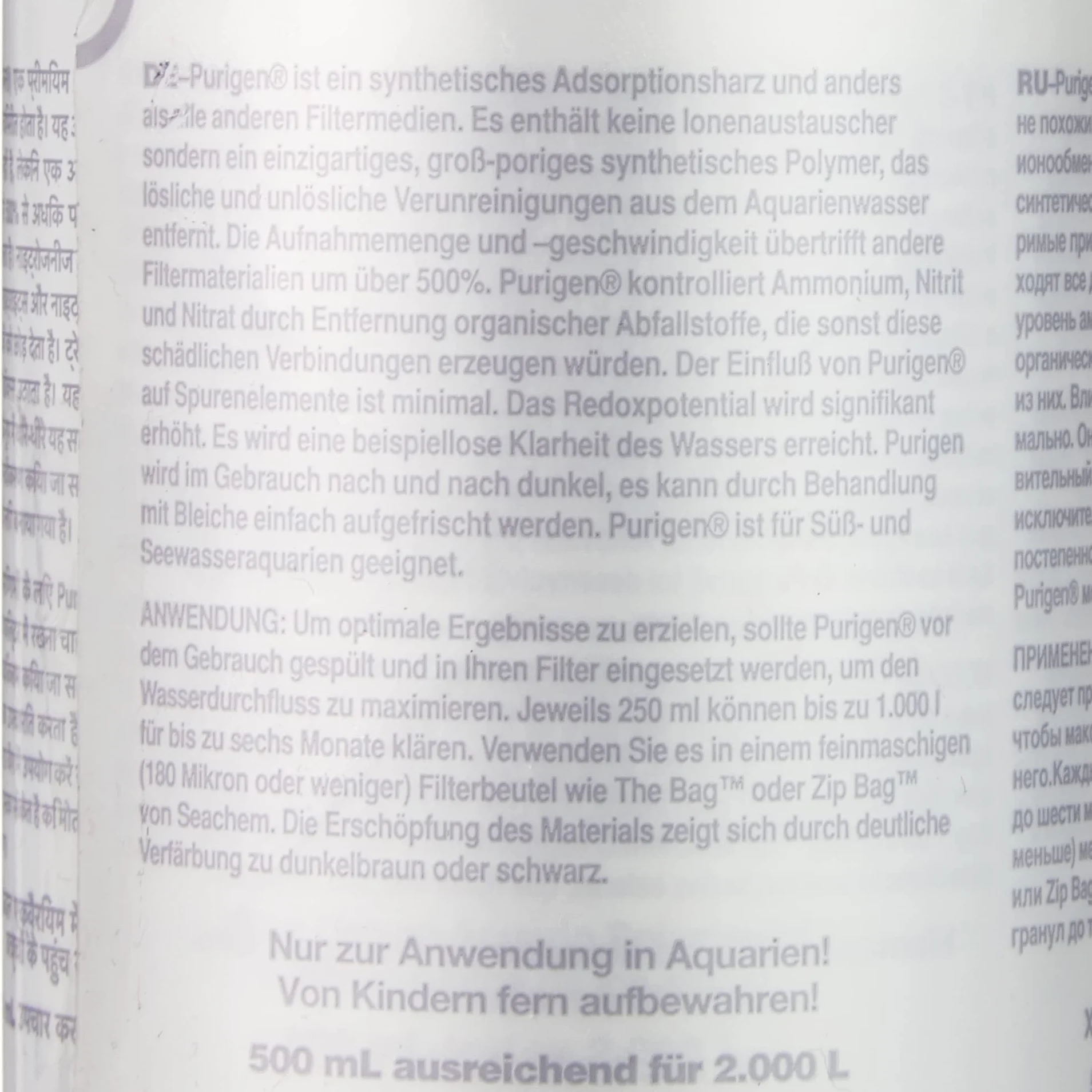 Seachem Filtro de Agua Purigen, 500 ml