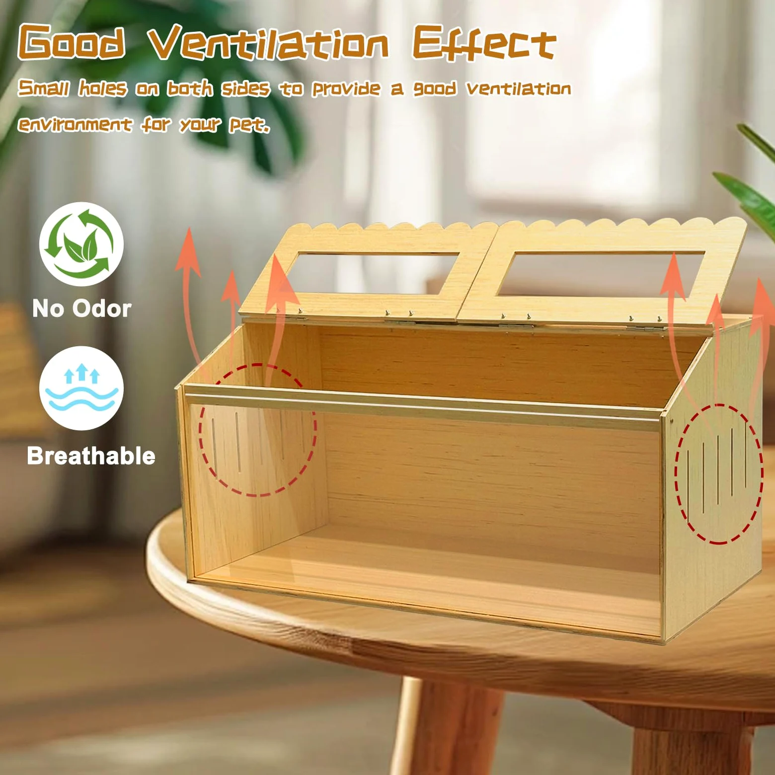 Jaula para hámster, 80 x 40 x 40 cm, de madera, con ventana transparente de acrílico, orificios de ventilación en el lateral, adecuada para animales pequeños, hámsteres, conejos