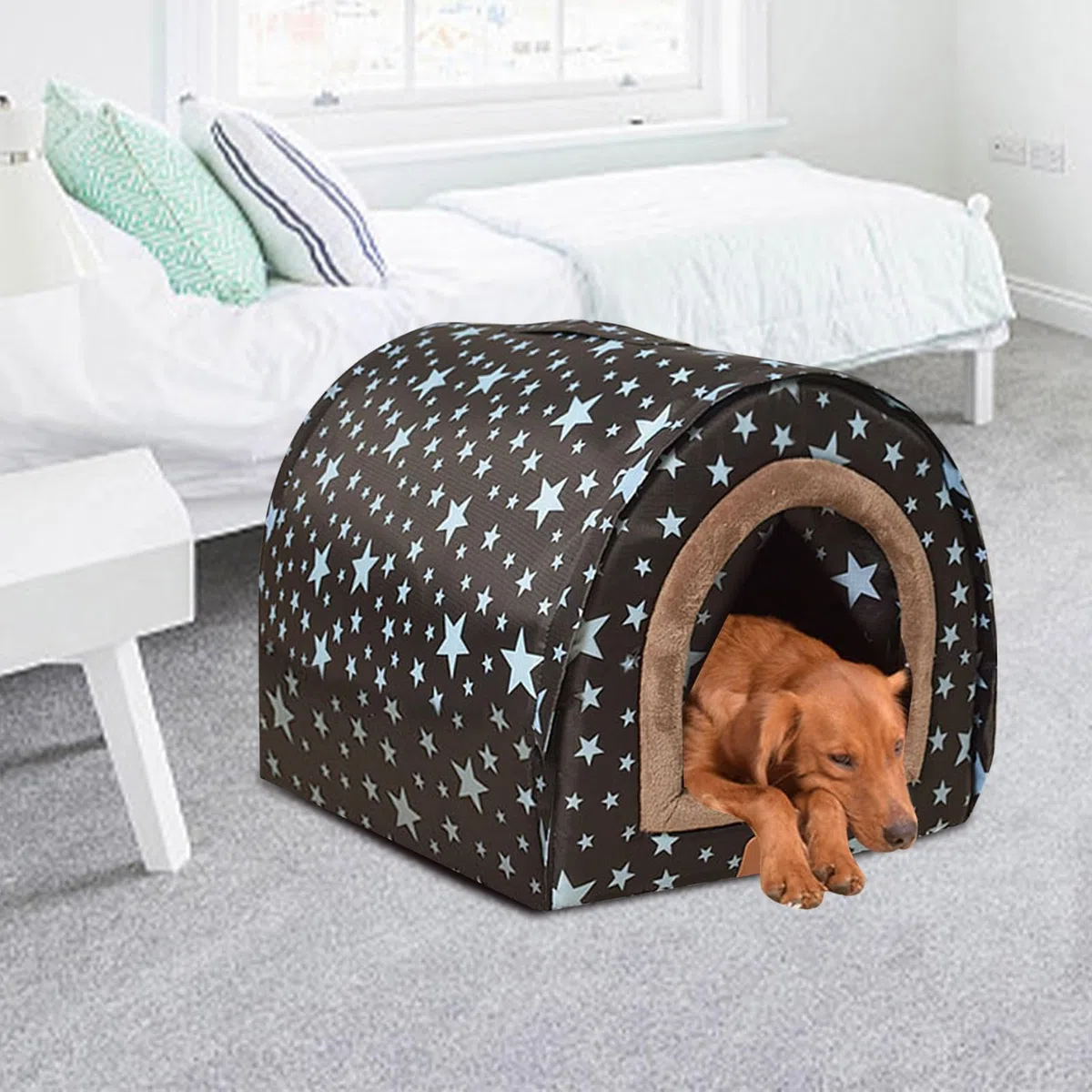 Caseta para perros de interior con puerta | Casa de invierno para mascotas