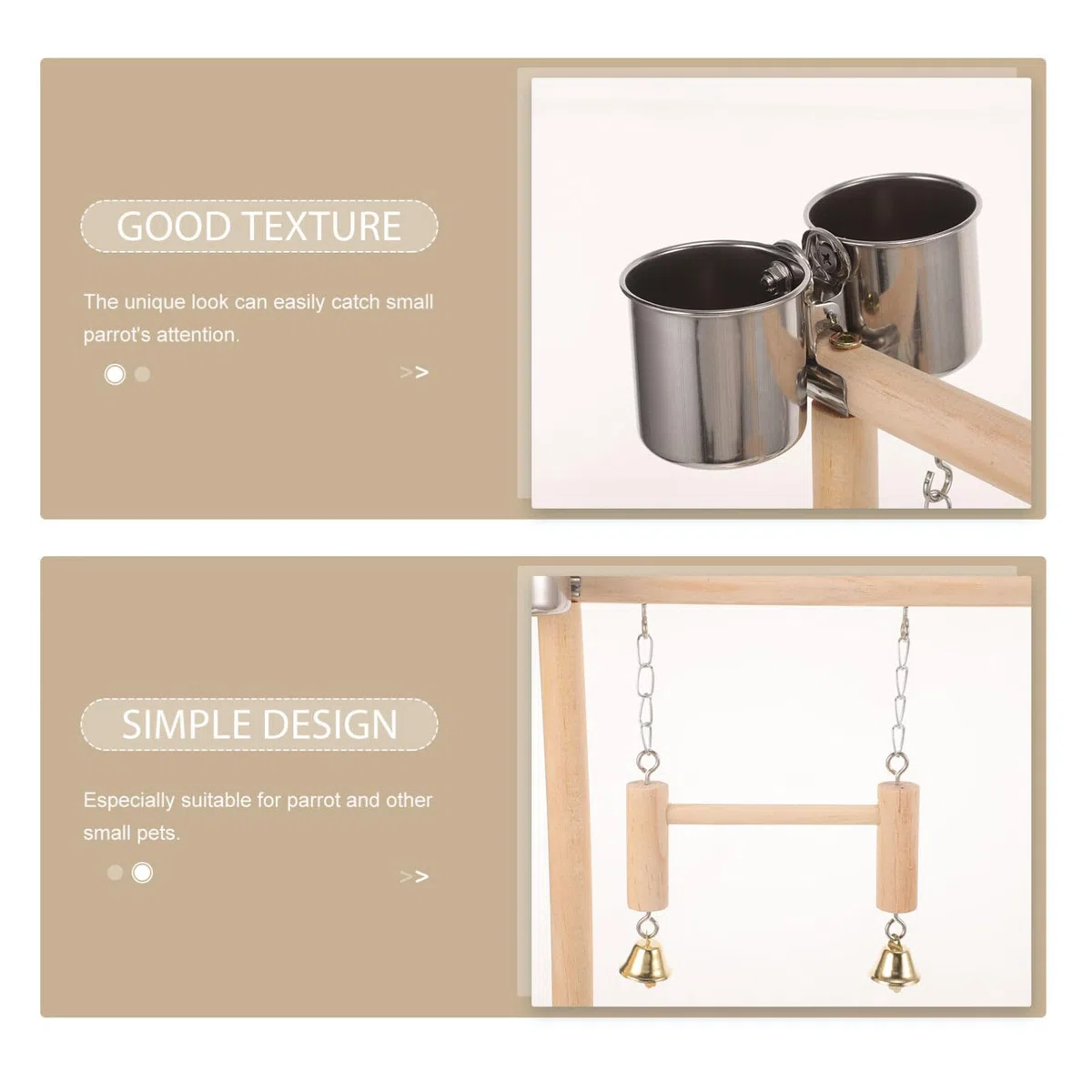 POPETPOP 1juego Soporte De Percha para Aves De Natural Estable y Duradero para Periquitos y Aves Pequeñas para Voladeras y Entrenamiento Casa