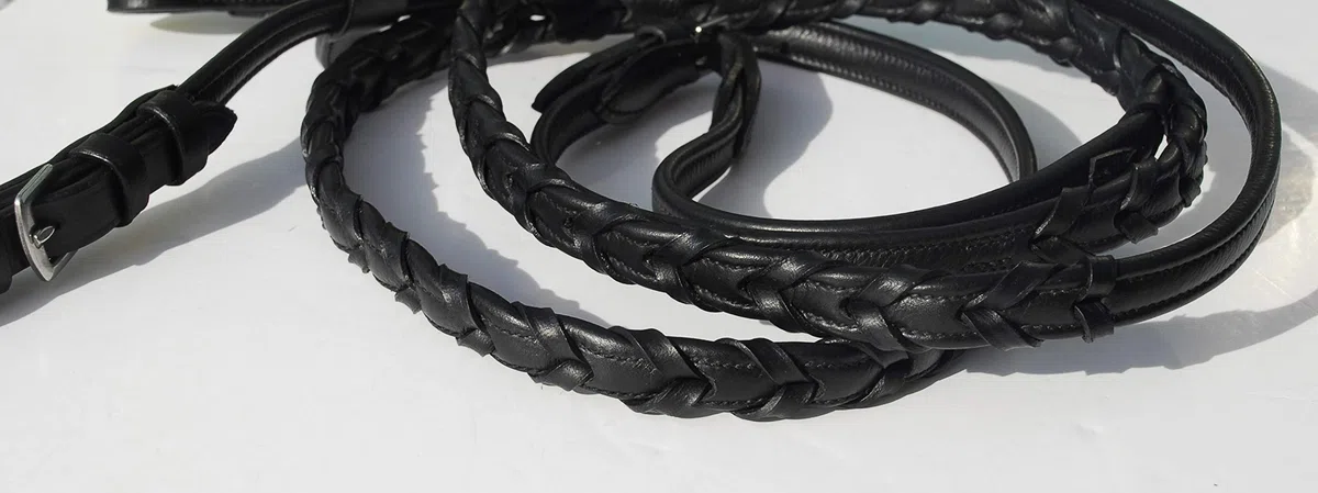Rhinegold Softee - Riendas de Piel con Cordones
