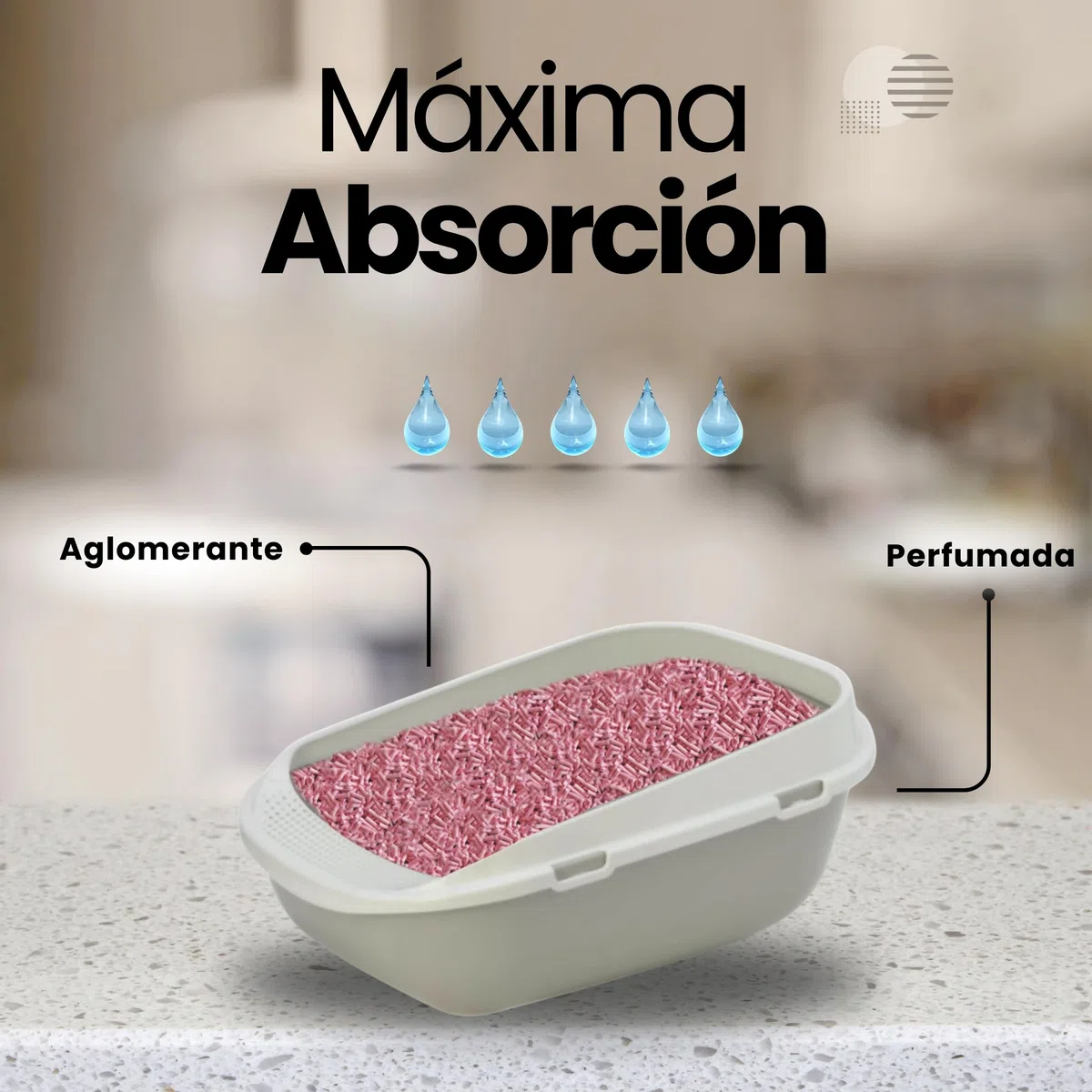 Arena Natural para Gatos, 16 kg, melocotón, con Fibra de Guisante y almidón de maíz, Vegetal, Biodegradable, aglutinante, Elimina olores