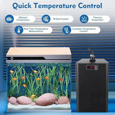 Enfriador de agua de 1/10 HP a 1 HP para acuarios de agua dulce y salada y sistemas hidropónicos