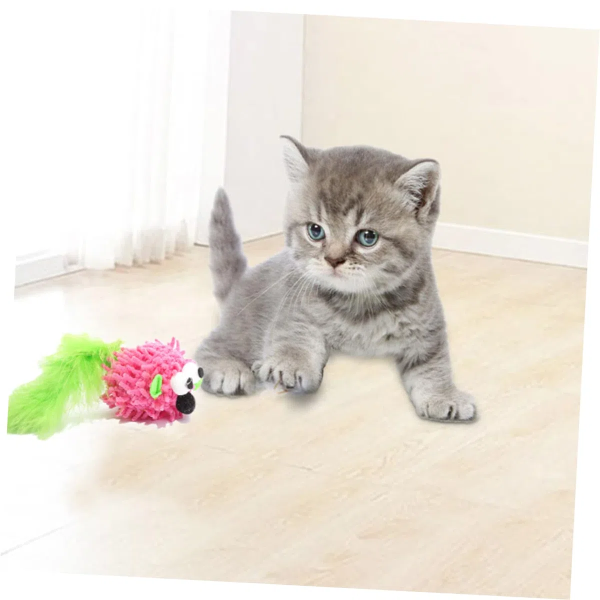 Happyyami 15piezas Juguetes para Gatos Ratones De Peluche Interactivos Juguetes para Masticar Kittens Accesorios Divertidos para Aliviar El Aburrimiento De Mascotas