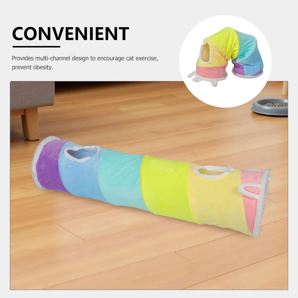 Túnel para Gatos Plegable con Papel Arrugado y Múltiples Resistente y Duradero para Ejercicio Gatitos y Pequeños Animales Interiores