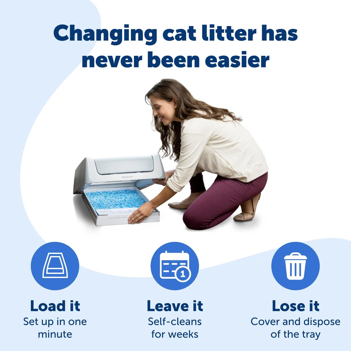 PetSafe ScoopFree - Bandeja de Arena desechable de Cristal para Gatos, Caja de fácil Limpieza, Bandeja de Repuesto para Caja de Arena eléctrica, Aroma a Lavanda, Bolsa de 4.4 Libras