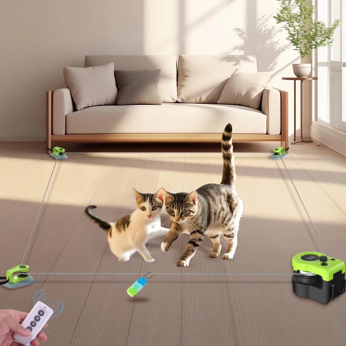 ITSHINY Juguete eléctrico para gatos, autoempleo con caminos ajustables, modos automáticos y manuales, recargable por USB