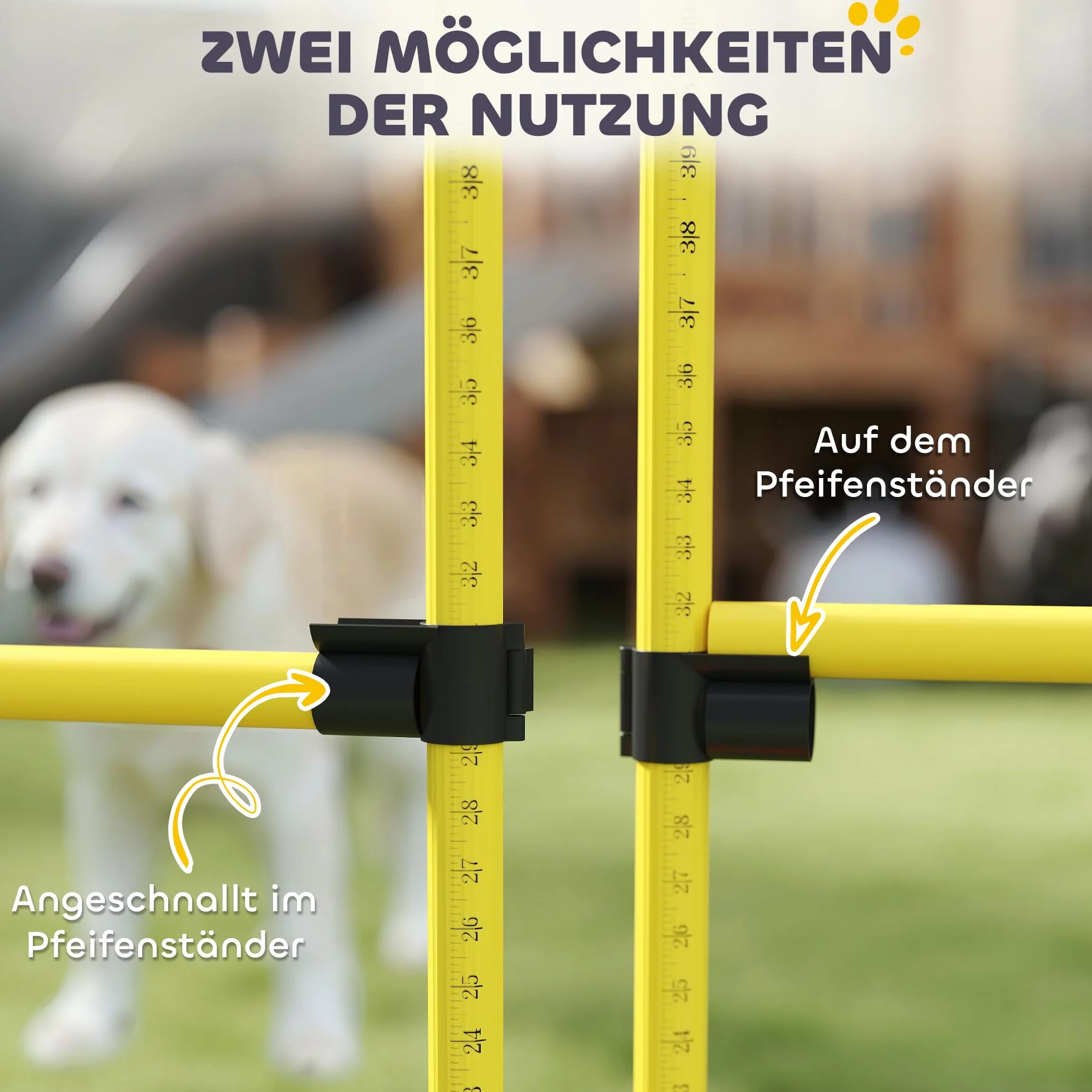 PawHut Agility Set Perros 5 Piezas rellenables Agilidad Equipo para el Entrenamiento del Perro Valla Conjunto con Vallas de Altura Ajustable Bolsa de Transporte Accesorios de Entrenamiento de