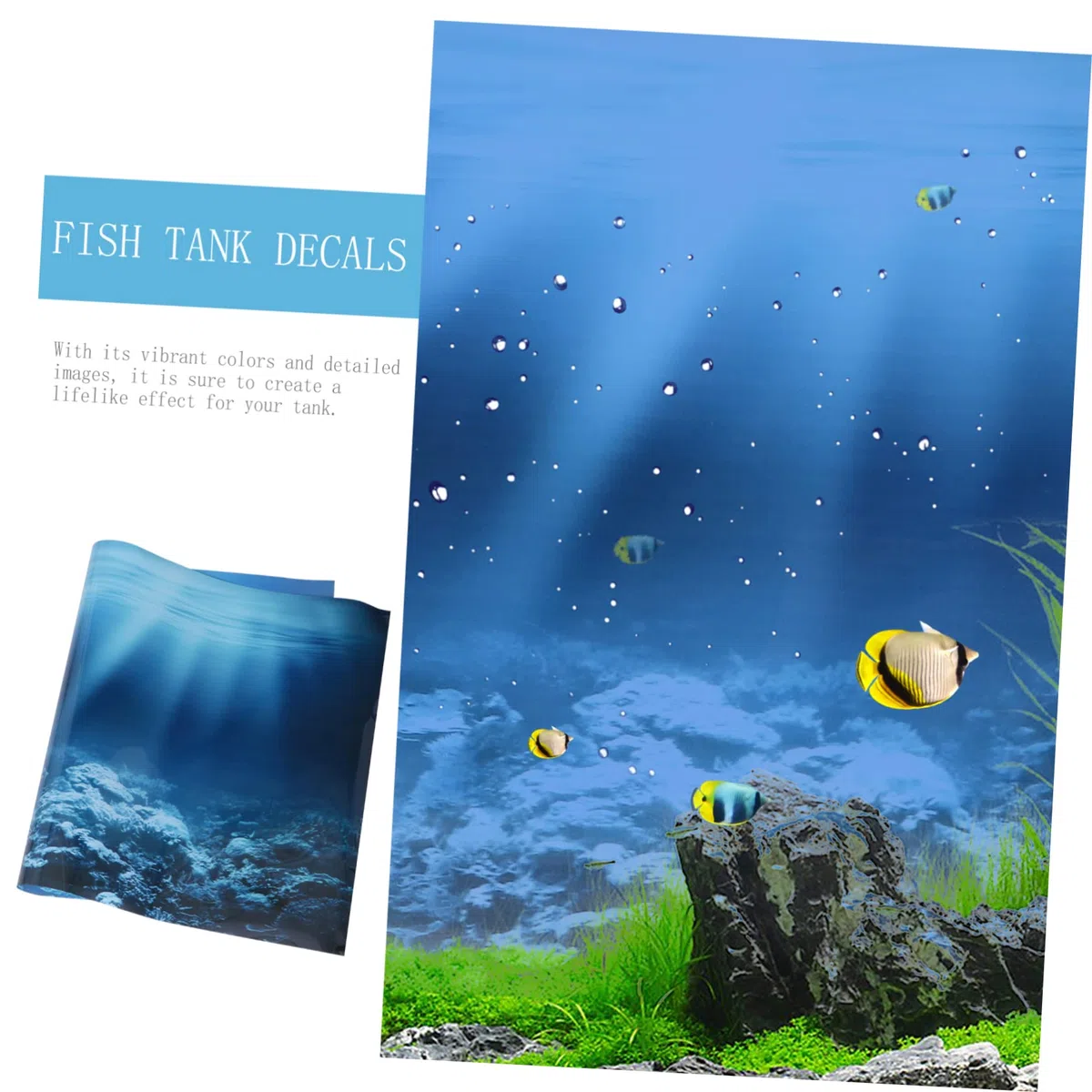 2 Pegatinas De Fondo para Pecera LED Filtro De Esponja para Pared Esponjas UV Espumadera Marina Calentador De Peces Soporte para Acuario Aire De Playa Decoración para