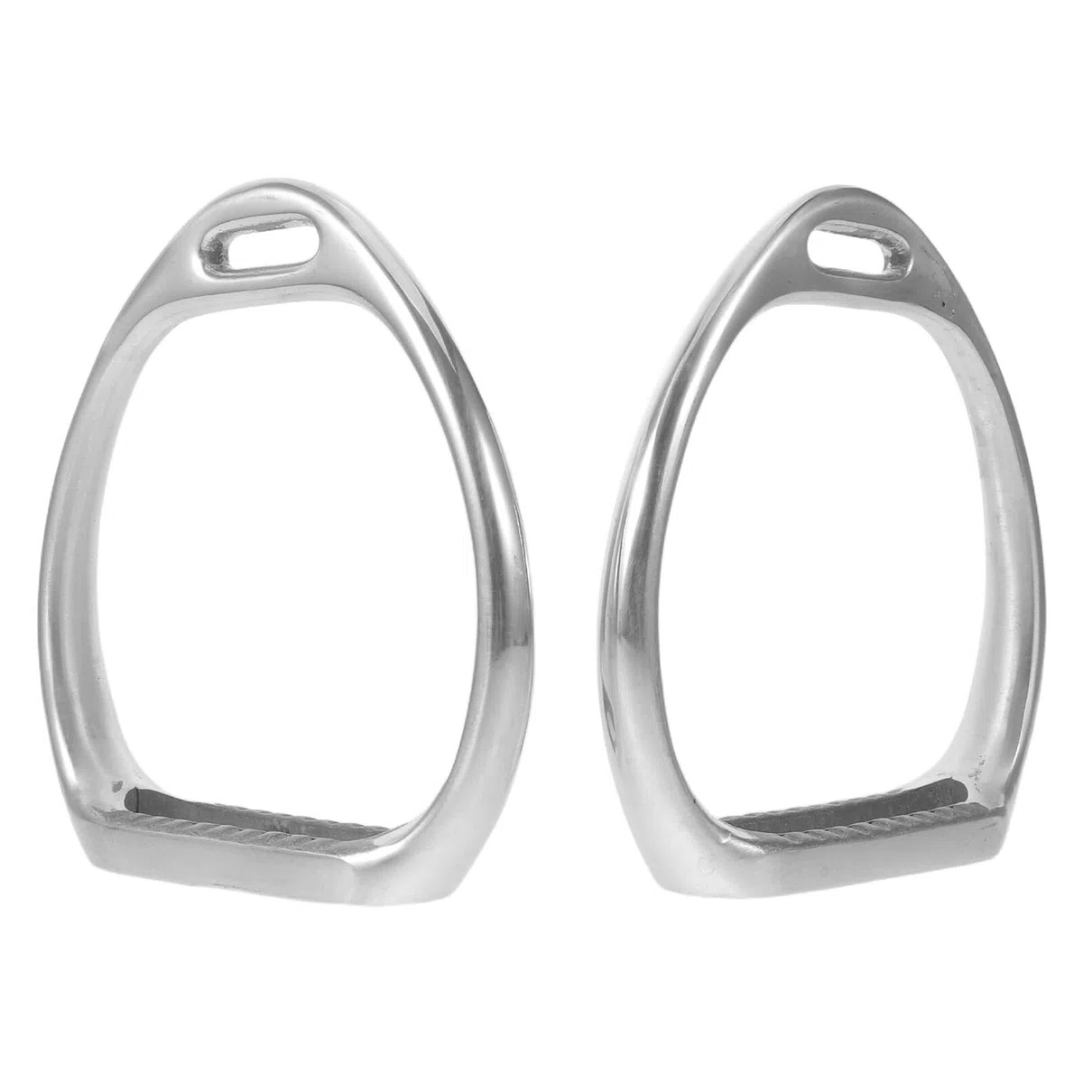 TOYANDONA Estribos de Seguridad para Montar a Caballo 1 Par de Acero Inoxidable Plateado Estribos Ingleses Equipamiento Ecuestre para Adultos y Jóvenes Diseño Antideslizante para Equitación