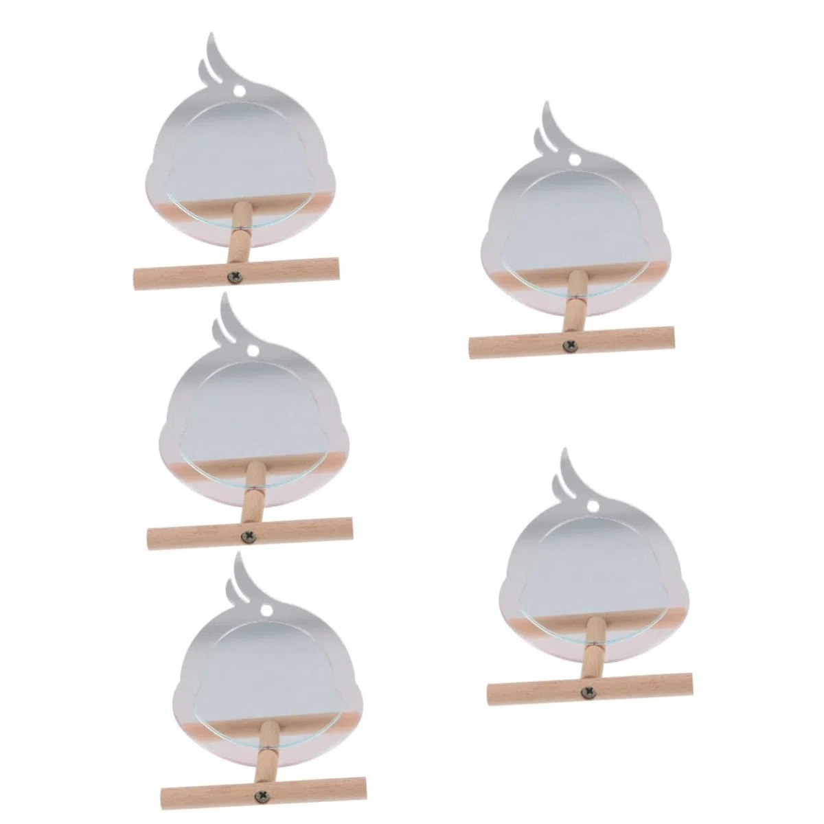 BESPORTBLE 5piezas Perch Espejo para Aves Soporte para Entrenamiento De Periquitos y Loros Juguete Interactivo y Decorativo para Jaula De Aves