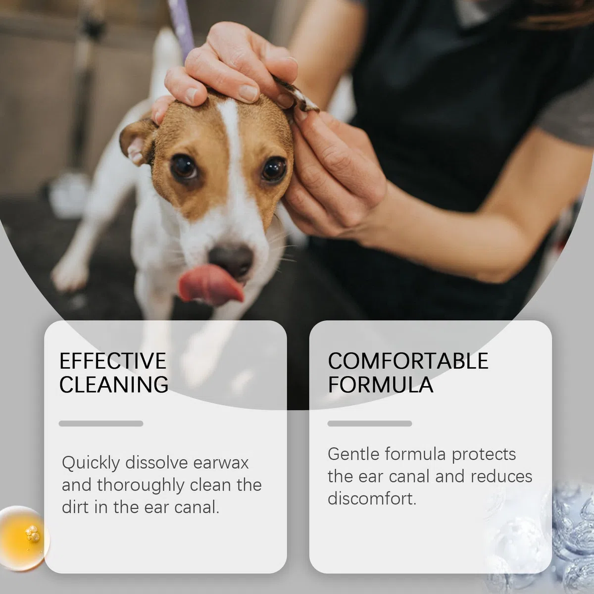 Gotas RZXEA Pet EarPro, gotas óticas naturales para mascotas, alivio suave para la picazón, solución segura para la limpieza de oídos para todas las razas y edades de perros y gatos,2PCS