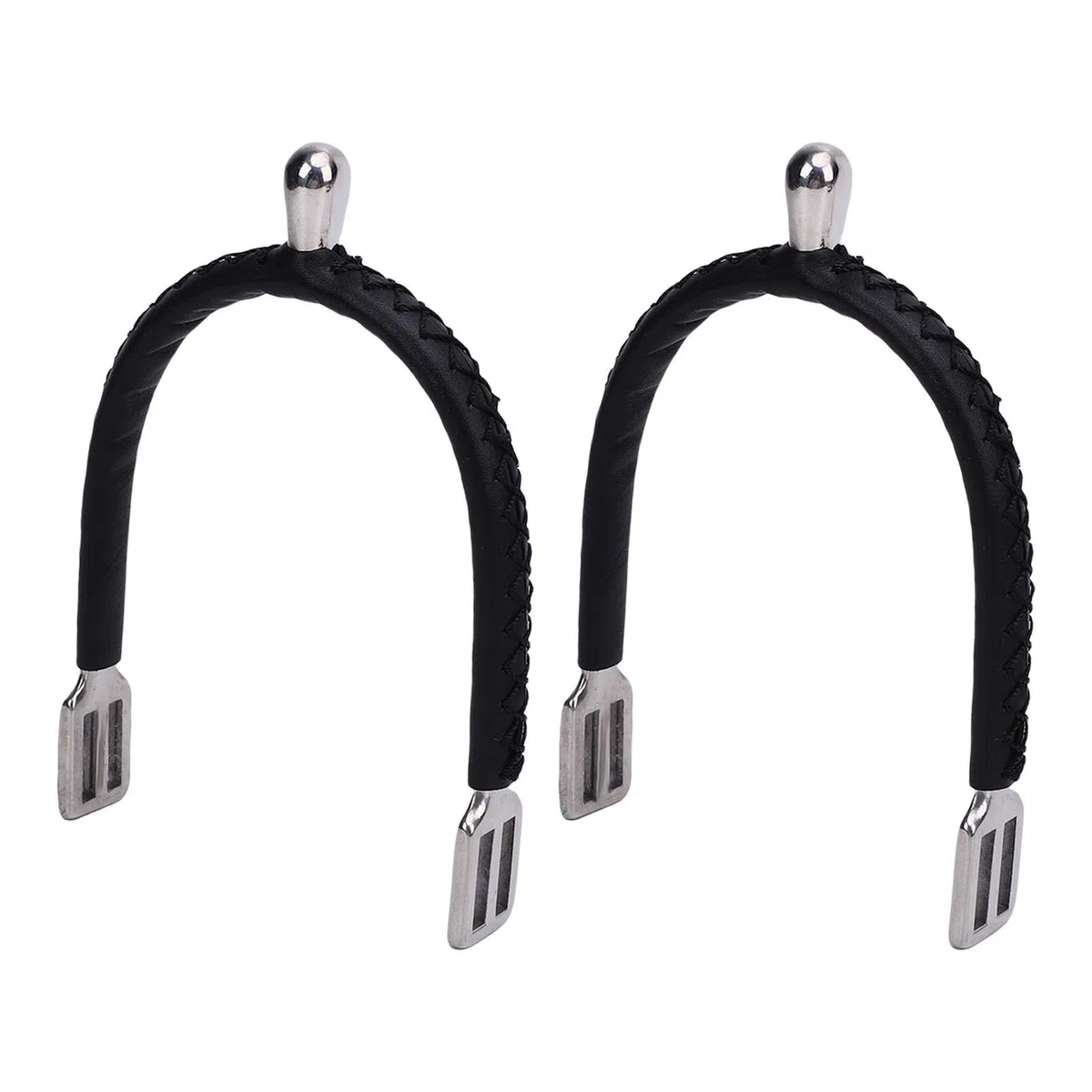 Jiawu Espuelas de Caballo, Espuelas de Acero Inoxidable y Cuero Hechas a Mano para Entrenamiento y Protección Ecuestre, Equipo de Entrenamiento de Equitación con Correas Ajustables Diseño de Cabeza