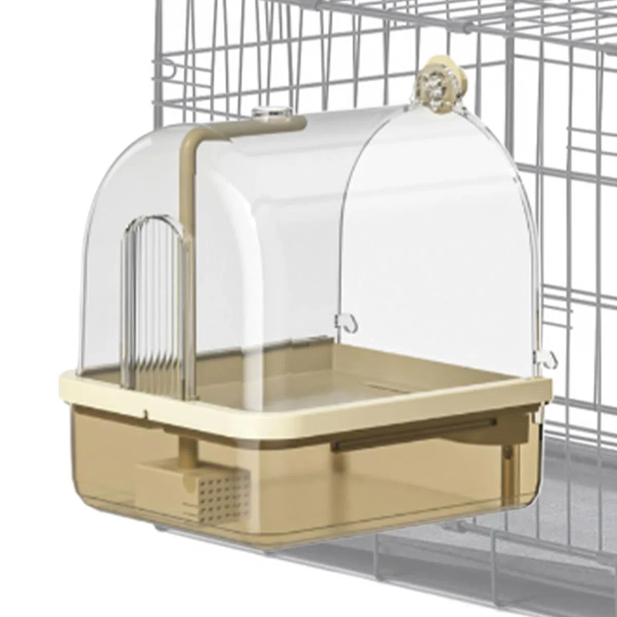 Baños de aves para jaulas – Dos modos de funcionamiento (bomba eléctrica) | Ducha interior con agua en circulación para loros de cola larga, calopsitte conure y de enriquecimiento