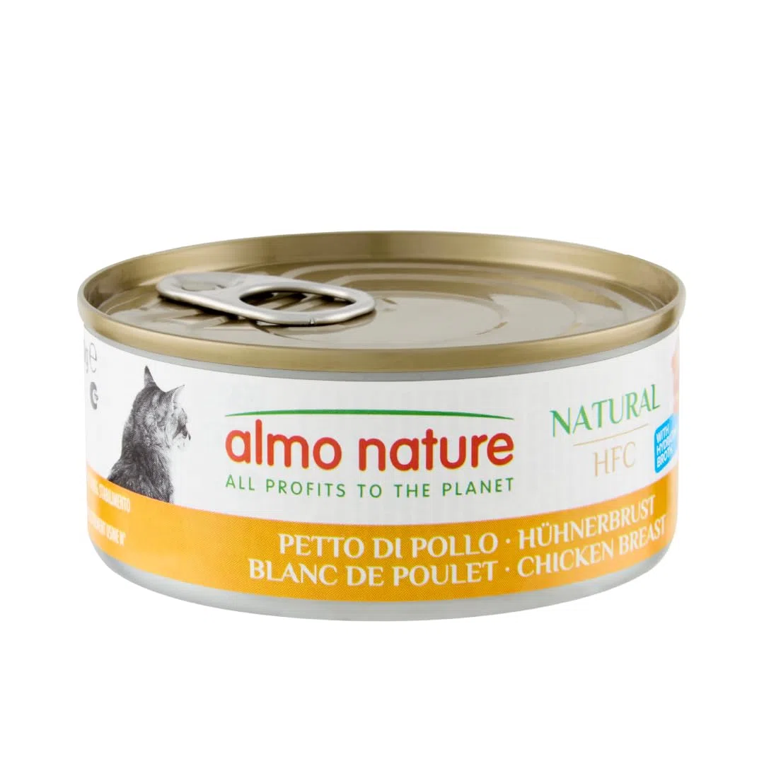 almo nature - HFC Natural con Blanco de Pollo - Comida húmeda para Gatos Adultos: 24 latas de 150 g